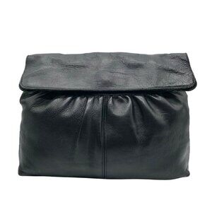 Marglom Black Flap Cinched Shoulder Bag